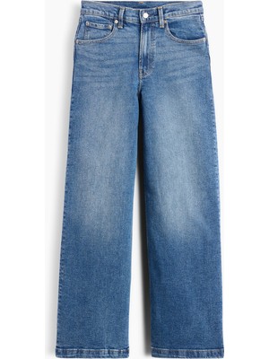 Gap Kadın Mavi High Rise Stride Wide-Leg Jean Pantolon