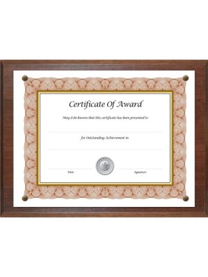 Store (Walnut) - 18811M Award-A-Plaque Document Holder Acrylic/plastic 10-1/2 x 13 Walnut