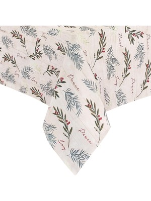 Store Elrene Home Fashions Tatil Ağacı Süslemeleri Kumaş Masa Örtüsü, Noel Masa Örtüsü, 152,8 cm x 300,8 Cm, Dikdörtgen