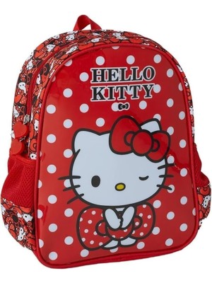 Store Kırmızı Çocuk Sırt Çantası, Polka Noktalı Desen, 7 Adet Defter Hediyeli