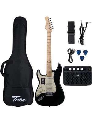 Trion TGP-112-LHBK Siyah Solak Elektro Gitar Seti (Zuhal 50.yıl Özel)