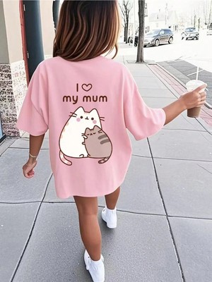 Genosha I Love My Mom Baskılı Çocuk Tshirt Tişört 100% Pamuk