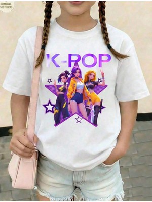 Genosha K-Pop Baskılı Çocuk Tshirt Tişört 100% Pamuk