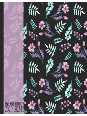 Zemira 2020-2024: Five Year Planner 60 Months Calendar I Purple Floral I 5 Years Of Appointments, Life Goa