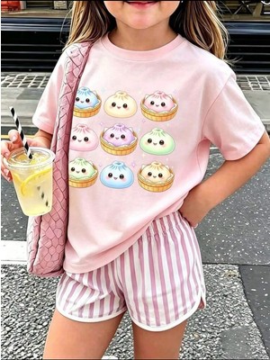 Genosha Glitter Baskılı Çocuk Tshirt Tişört 100% Pamuk