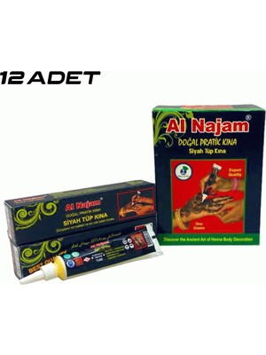 Store 12 Adet Al Najam Siyah Tüp Kına 30GR