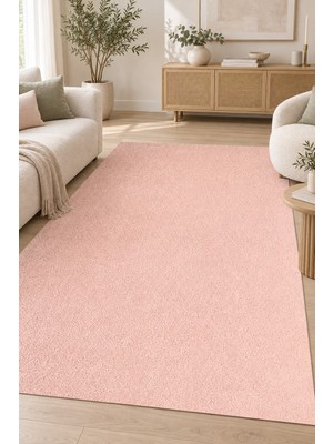 Sihirli Halı Yaren Pembe Kadifemsi Halı, Kaymaz Tabanlı Yıkanabilir Ultra Dolgun Yumuşak Salon Oturma Odası Mutfa