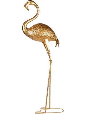 Herdekora Dekoratif Obje Metal Flamingo Gold 45X120 Cm.