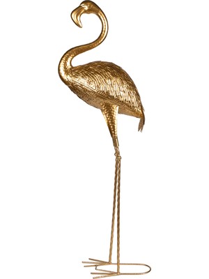 Herdekora Dekoratif Obje Metal Flamingo Gold 40X90 Cm.