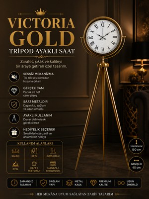 Victoria Gold Tripod Ayaklı Saat