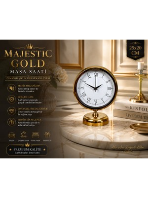 Golden Edge 25 x 20 Gold Metal Masa Saati