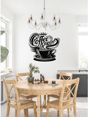 S Digital Coffee Queen Duvar Sticker | Kafe & Mutfak Dekoru | 3 Renk ve 4 Ölçü Seçeneği