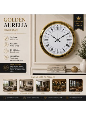 Golden Aurelia 52 x 52 cm Duvar Saati