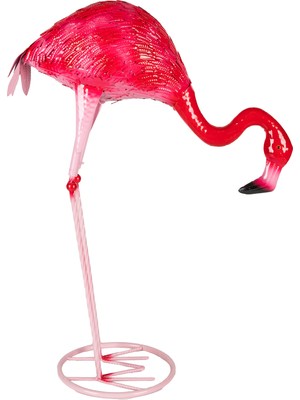 Herdekora Dekoratif Obje Metal Flamingo Pembe 54X74 Cm.