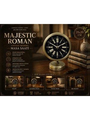 Time Art 25 x 20 Eskitme Metal Masa Saati