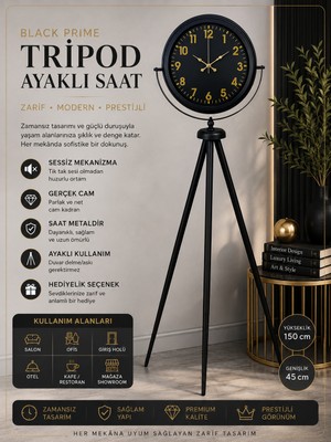 Black Prime Gold Rakamlı Tripod Ayaklı Saat