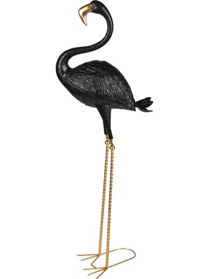Herdekora Dekoratif Obje Metal Flamingo Siyah 40X90 Cm.