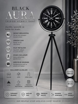 Black Aura Tripod Ayaklı Saat