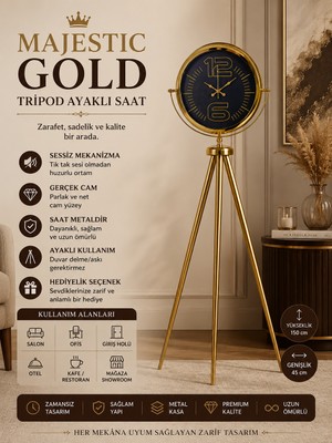 Majestic Gold Tripod Ayaklı Salon Saati