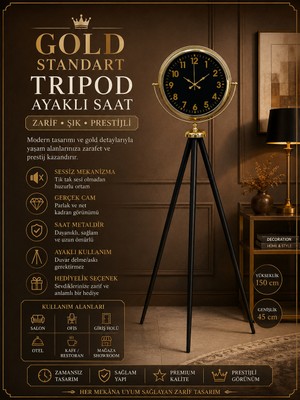 Gold Standart Tripod Ayaklı Saat