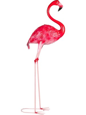 Herdekora Dekoratif Obje Metal Flamingo Pembe 40X90 Cm.