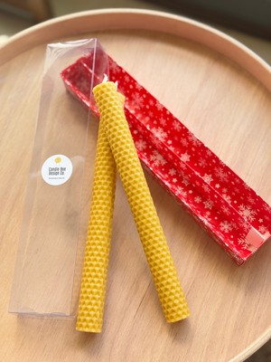 Candle Bee Design Balmumu Kutulu 2'li Şamdan Mum Seti