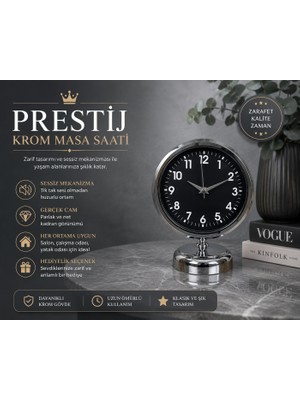 Prestige Krom 25 x 20 cm Metal Masa Saati