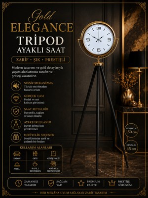 Elegance Gold Tripod Ayaklı Saat
