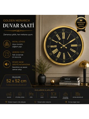 Golden Monarch 52 x 52 cm Duvar Saati