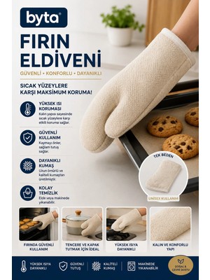 Isıya Dayanıklı Fırın Eldiveni Kalın Mutfak Eldiveni Fırın Tepsisi Tencere ve Tava Tutacağı