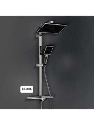 DUXXA Karen 500 Tepe Duş Seti Krom-Siyah D.180.5