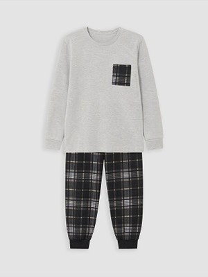 Lcw Kids Gri Bisiklet Yaka Erkek Çocuk Pijama Takımı