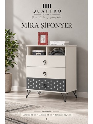 Quattro Home Mira 3 Çekmeceli Şifonyer