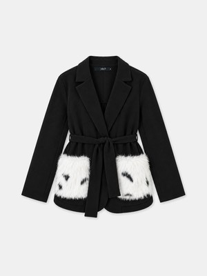 Xint Kadın Lacivert Modal Dokulu Oversize Ceket