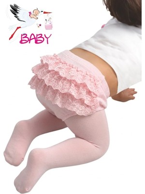Dore Bebek Poposu Dantelli Mikro Külotlu Çorap - Pembe