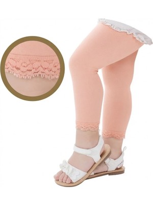 Dore Bebek Bileği Dantelli Cotton Tayt Çorap - Somon