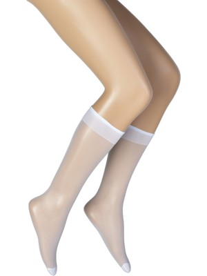 Dore Kadın Fit 15 Dizaltı Çorap - Beyaz