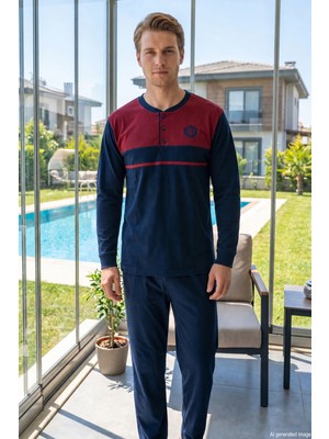 Remsa Erkek Uzun Kol Penye Pijama Takımı 3020 Lacivert