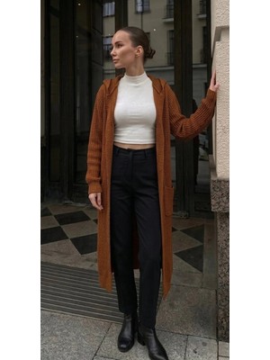 Onno Style Selanik Örgü Kadın Triko Uzun Hırka