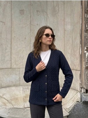 Onno Style Kendinden Desenli Jakarlı Kadın Ceket