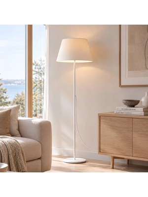 Homing Mono Metal Lambader Beyaz Kumaş 152 cm