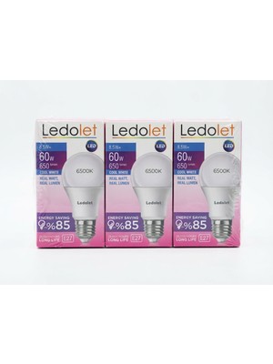 Ledolet 8,5W LED Ampul Beyaz 3 Adet