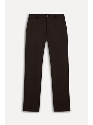 Mudo Erkek Kahverengi Straight Fit Chino Pantolon