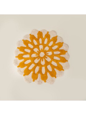 Evidea Soft Nola Tufting Banyo Paspası - Ekru - 90X90 cm