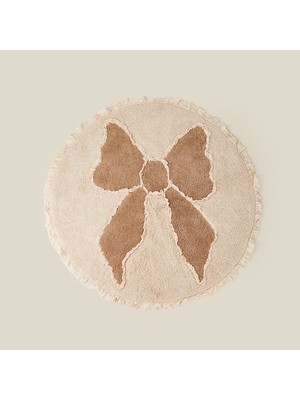 Evidea Soft Riben Tufting Banyo Paspası - Vizon - 90X90 cm