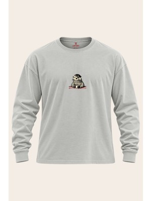 Leftist Cozy Otter Baskılı Unisex Uzun Kollu Tişört | Leftıst