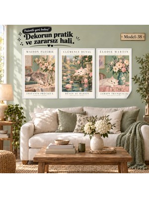 Akıllı Kağıt Statik Tutunma Özellikli Tablo - Poster Hayvan (Model- 38)