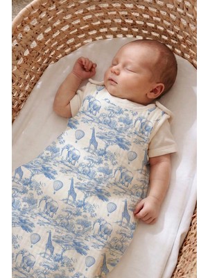 Tuğba Kuğu 4 Kat Müslin 1.2 Tog Bebek Uyku Tulumu (0-18 Ay) - Blue Toile De Jouy