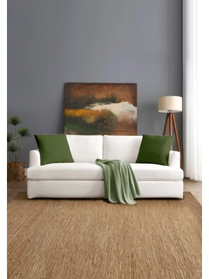 Monolisse Canvas 4'lü Koyu Yeşil Sıvı Geçirmez Leke Tutmaz Kırlent Kılıfı 40 x 40 cm