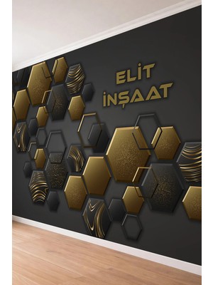 Dreamwall Üç Boyutlu Altıgen Panel Desenli Özelleştirilebilir Ofis Tekstil Duvar Kağıdı